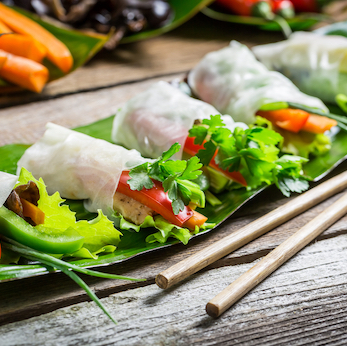 Spring,Rolls,With,Vegetables,And,Chicken