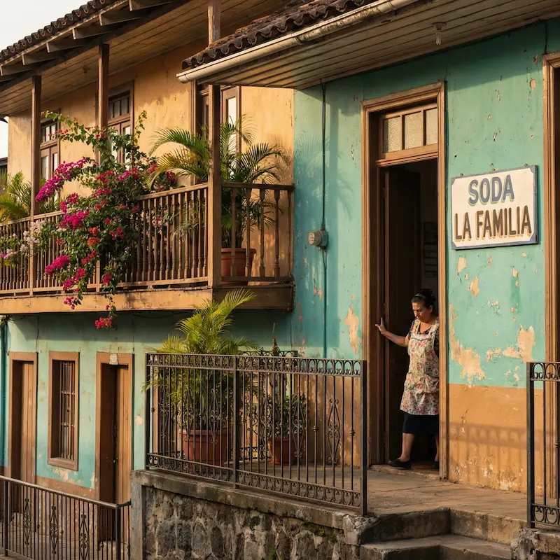 Historic local architecture in Heredia, Costa Rica