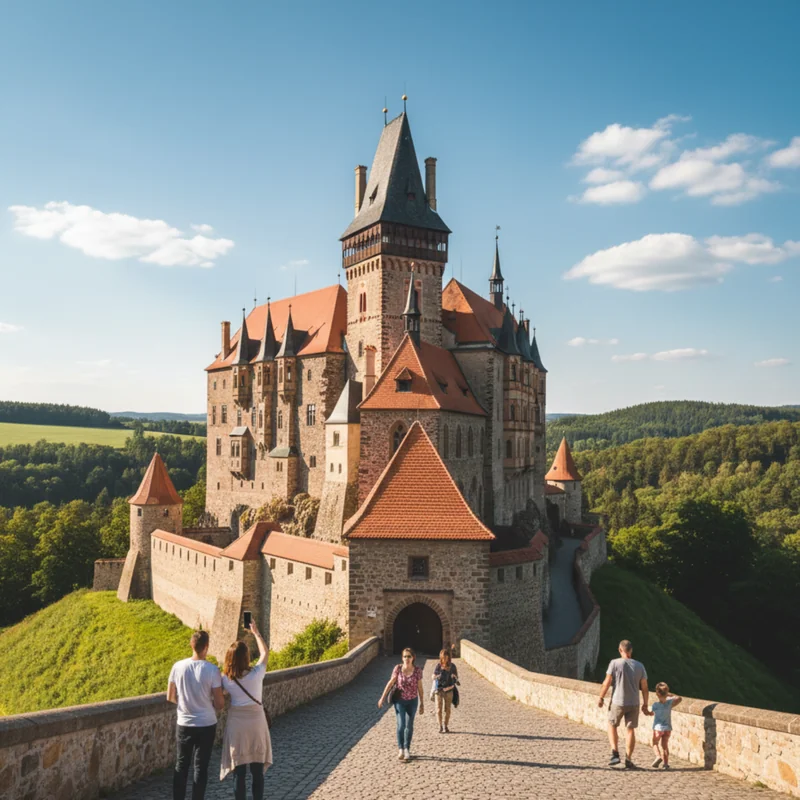 Historic castle architecture in Czechia, popular weekend destination