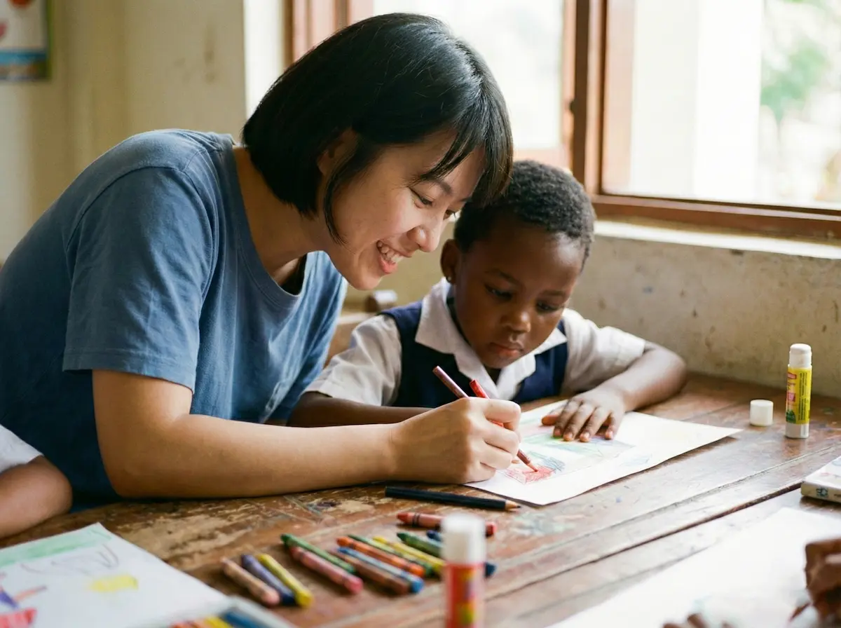 Volunteer assisting with homework and arts in Port Elizabeth